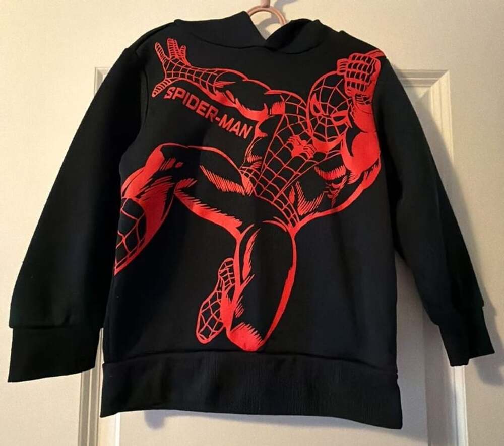 Marvel Spider-Man Black and Red Graphic Pullover Hoodie Sweatshirt